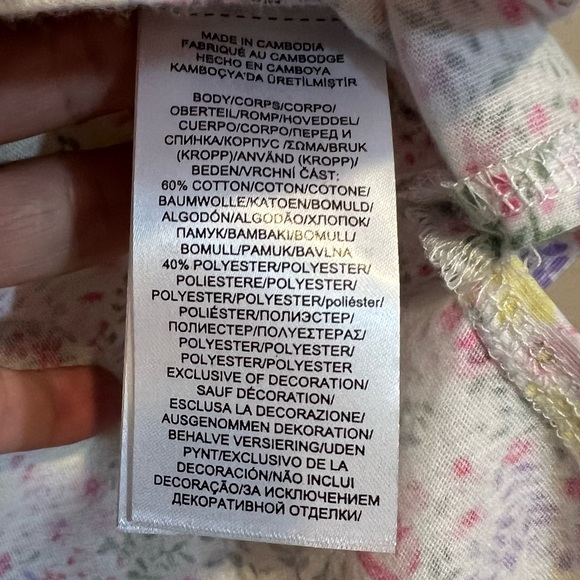 Lauren Ralph Lauren Classic Cotton Blend Soft Pajama Sleepwear Top Short Sleeve - Picture 11 of 11